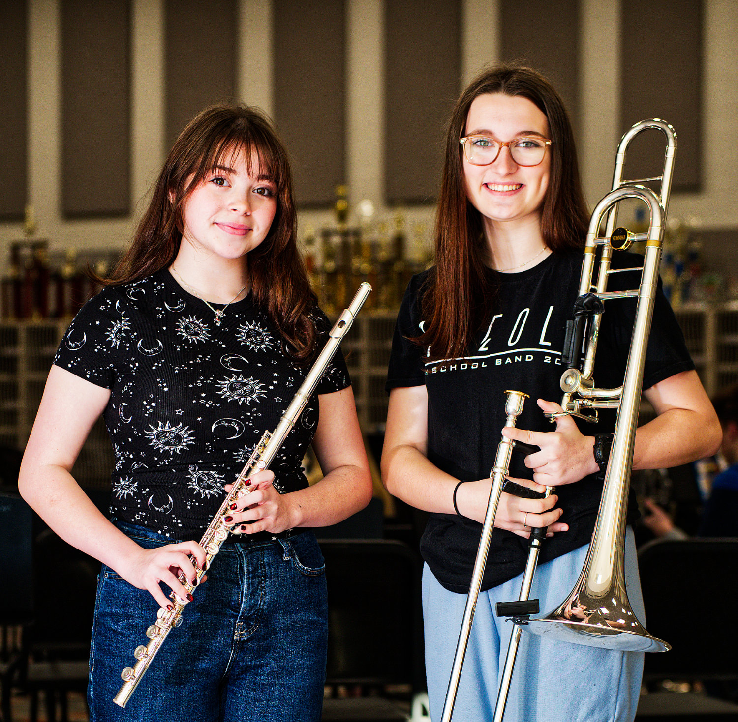 Emily Miller, a freshman flutist, and senior Gabby Wolf on trombone qualified for the ATSSB all-state band on Saturday.